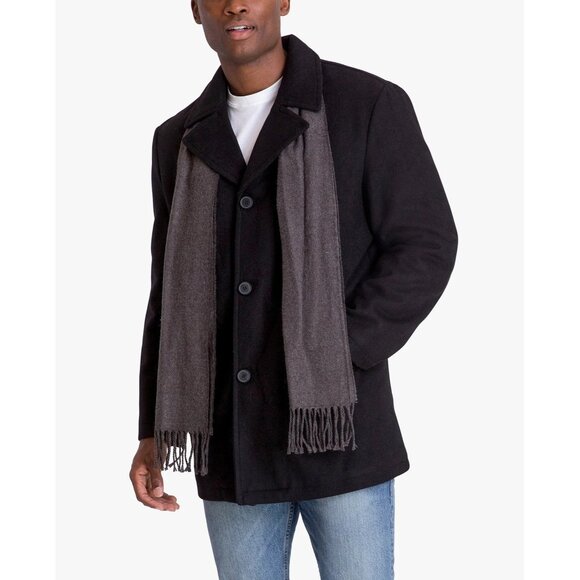 London Fog Men's Amity Single Breasted Wool Jacket with Scarf size Medium NEW - Picture 13 of 16